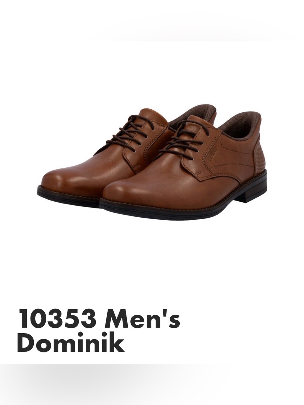 Rieker Men's Brown Leather Lace-Up Oxfords 10353 Dominik
